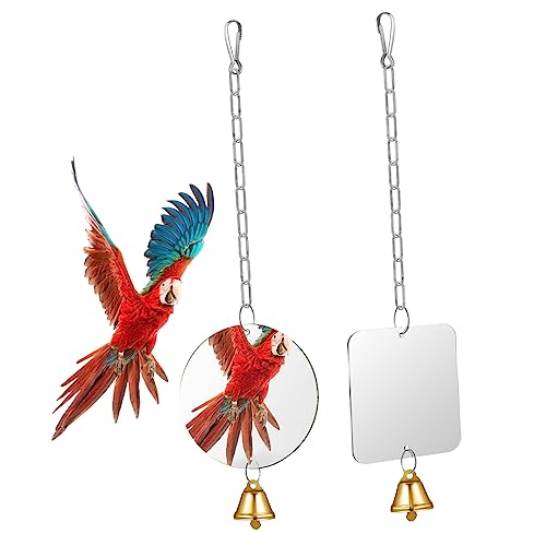 Mipcase 2pcs Vogel Spiegel Spielzeug Schaukel Hängen Papagei Käfig Zubehör Für Sittich Nymphensittich Mipcase 2pcs Vogel Spiegel Spielzeug Schaukel Hängen Papagei Käfig Zubehör Für Sittich Nymphensittich von Mipcase