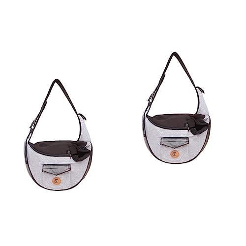 Mipcase 2 Stück Welpengeschirr Katzentragetasche Gurt Hosenträger Haustiertasche Out-Bag Atmungsaktiv Grau von Mipcase