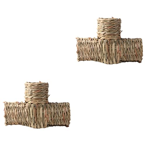 Mipcase 2 Stücke Hamster Gras Tunnel Große Hand Woven Sicher Für Haustiere Langeweile Zerschlagung Spielzeug Tunnel von Mipcase