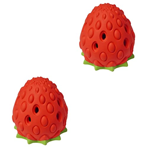 Mipcase 2st Haustier Spielzeug Kauspielzeug Erdbeere Zahnspielzeug Für Welpen Zahnreinigungsspielzeug Für Welpen Kauspielzeug Für Hunde Kauerhund Snacks Für Hunde Backenzahn TPR von Mipcase