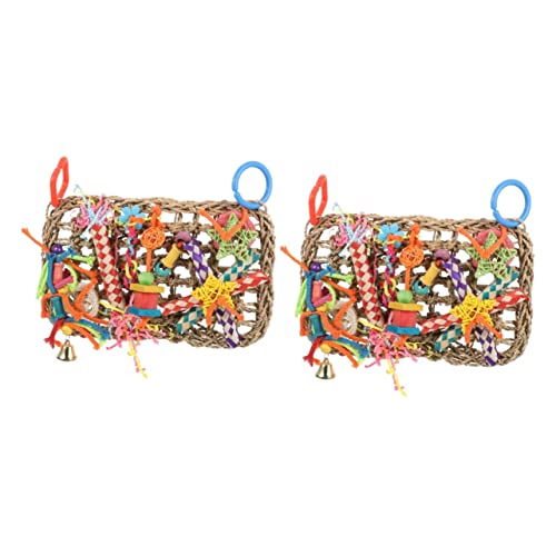 Mipcase 2 Stücke Papagei Sittich Spielzeug Für Käfig Vogelkäfig Hängen Matte Stroh Woven Vogelkäfig Aussetzung Ornament Sichere Materialien von Mipcase