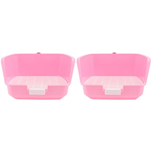 Mipcase Einstreu Für Kleintiere 2 Stücke Frettchen Pfanne Toilette Häschen Schöne Töpfchen Badezimmer Urin Käfig Mini Entzückendes Tier Rosa Schweine von Mipcase