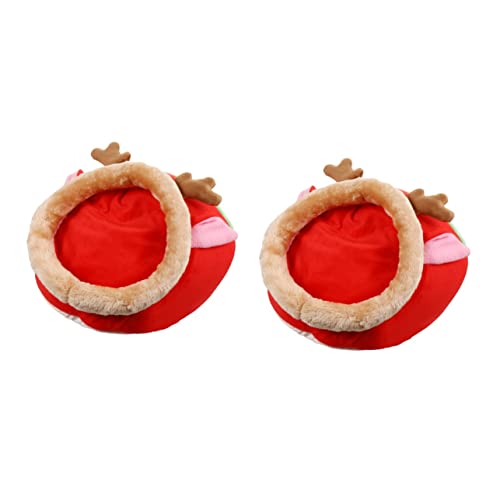 Mipcase 2 Stücke Luxus Bett Für Hamster Weihnachten Nest Weiche Baumwolle Waschbar Bett Für Haustiere Halb Geschlossenen Unterschlupf von Mipcase