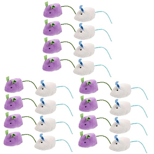 Mipcase 24 STK Simulations- -Spielzeug Katzenstange Ausgestopfte Mäuse Katzenspielzeug Interaktive Katze Kauspielzeug Für Katzen Kätzchen Beißspielzeug Die Katze Necken Plüsch von Mipcase