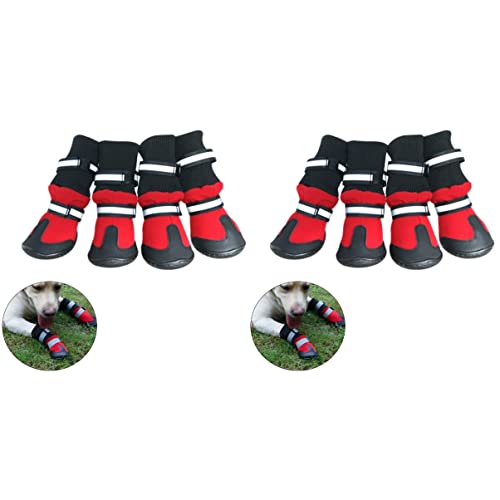 Mipcase 2 Stück Hundeschuhe Wasserabweisend Wanderstiefel Schneefeste Hundestiefel Größe S Rot Leicht Zu Tragen von Mipcase