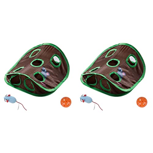 Mipcase 2 Sets Indoor Katzen Tunnel Spielzeug Katze Haustier Spielzeug Soundable Neun-löcher Tunnel Spielzeug Für Interaktive Spielen von Mipcase