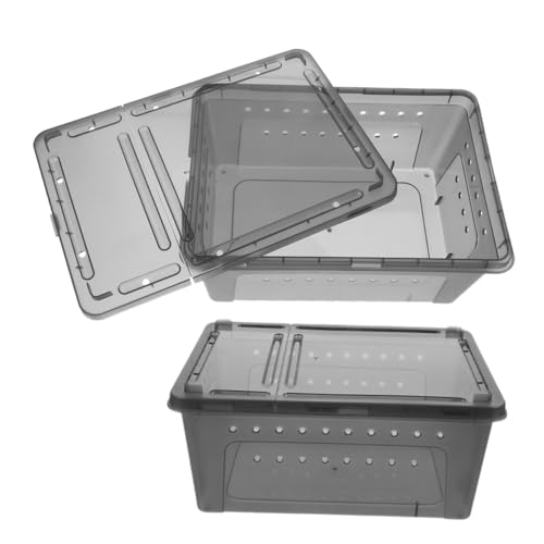 Mipcase 2er-Packung Brutkasten Für Reptilien Spinne Stall Container Terrarium Praktischer Futterbehälter Kreativer Futterkorb Gehege Für Reptilien Plastik Grey Mipcase 2er-Packung Brutkasten Für Reptilien Spinne Stall Container Terrarium Praktischer Futterbehälter Kreativer Futterkorb Gehege Für Reptilien Plastik Grey von Mipcase