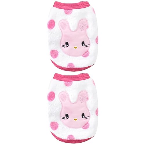Mipcase 2stücke Winterliche Cartoon-hundeweste Aus Flanell Warmes Outfit Für Kleine Hunde Chihuahua Und Katzen Hase Hundebekleidung Für Kalte Tage Hält Warm Und Sieht Niedlich von Mipcase