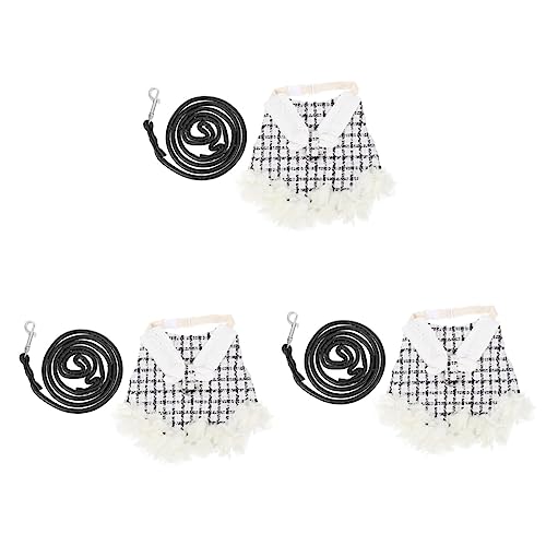 Mipcase 3 Sätze Kleidung Für Haustierkaninchen Hasenkleider Hasenkleidung Feiertags-Kaninchen- Outdoor-Ornament Hasengeschirr Haustier-Kaninchen-kostü Baumwolle Leine Lop-Kaninchen von Mipcase