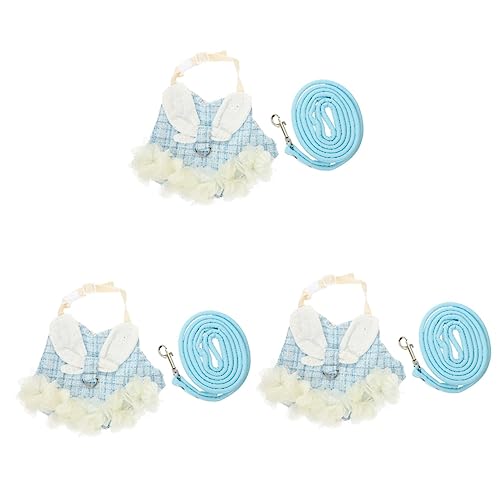 Mipcase 3 Sets Elegant Mit Leine Stilvolle Hasenweste Atmungsaktives Haustierkleid Einfach Zu Tragen Und Zu Bewegen von Mipcase