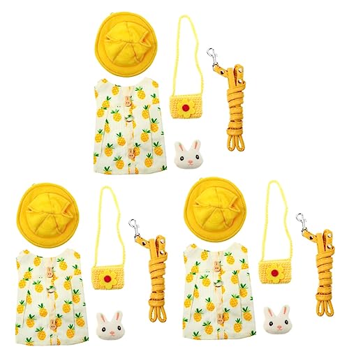 Mipcase 3 Sätze Hasenkleidung Kleines Katzengeschirr Frettchen Kleidung Kaninchen Kostüm Haustier Chinchilla Outdoor-Wanderkleidung Kaninchenleine Baumwolle Kätzchen von Mipcase