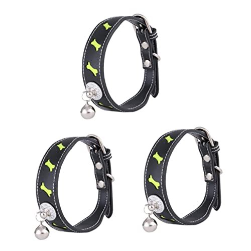 Mipcase 3-teiliges Haustierhalsband Hundehalsband Glocke Modisches Pu-Leder Reflektierend Leicht Zu Verstauen Bequem Für Den Täglichen Gebrauch Katzen- Und Hundefreundlich von Mipcase
