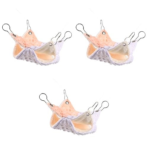 Mipcase 3-teiliges Bequemes Hängematten-Set Zum Aufhängen Weiche Bettwäsche Für Hamster Chinchillas Meerschweinchen Ratten Warmes Nest Doppellagiges Design von Mipcase