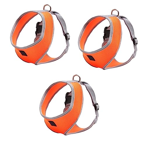 Mipcase 3-teiliges Verstellbares Hundehalsband Und Sicherheitsgurtweste Für Haustiere Welpen Bequem Gepolsterte Brust Orange Größe Mipcase 3-teiliges Verstellbares Hundehalsband Und Sicherheitsgurtweste Für Haustiere Welpen Bequem Gepolsterte Brust Orange Größe von Mipcase