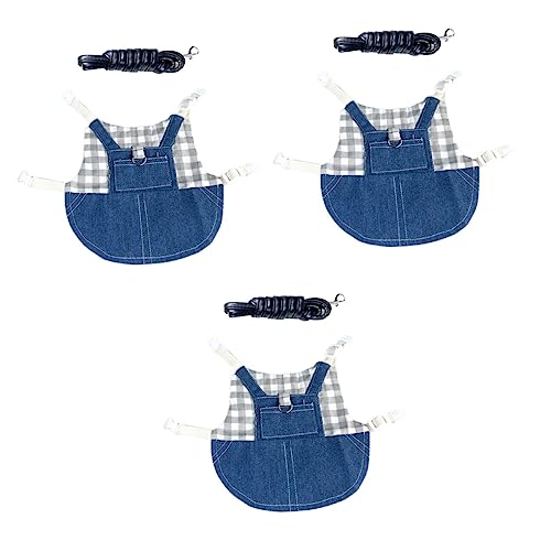 Mipcase 3st Meerschweinchen Kaninchen Kleidung Kaninchengeschirr u Kaninchenleine Geschirr Für Kleine Haustiere Laufgeschirr Für Kaninchen Mali-Kleidung Hund Jeansweste Hase Pullover Stoff von Mipcase