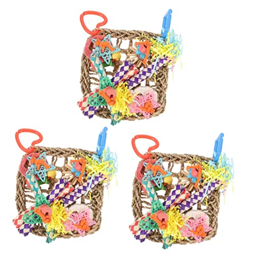 Mipcase 3 Stücke Einzigartige Vogel Papagei Spielzeug Nahrungssuche Woven Matte Vogel Vögel Kauen Spielzeug Sicher Pet Zubehör von Mipcase