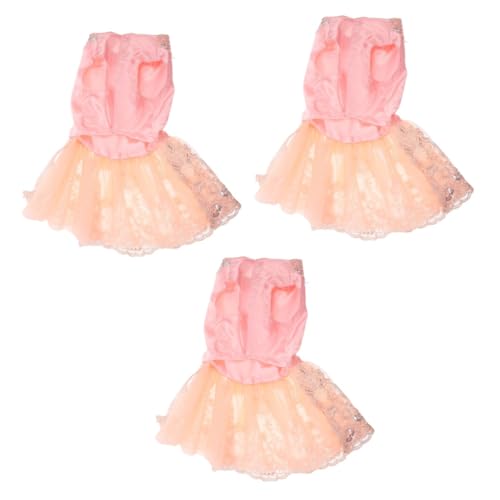 Mipcase 3-teiliges Kleiderset Für Haustiere Besticktes Spitzenkleid Für Bequemes Hochzeitskostüm Party Hunde-Spitzenkleid Größe XL von Mipcase
