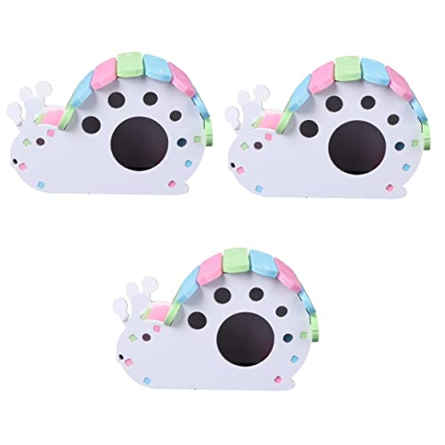 Mipcase Hamster Schnecke 3 Stücke Ruhe Schlafen Lustig PVC Hütte Tierlebensraum DIY Holzhütte Bär Haustier Golden Kaut Liefert Gleitschnecken Spielen Igel Leiter Mit Hausform von Mipcase