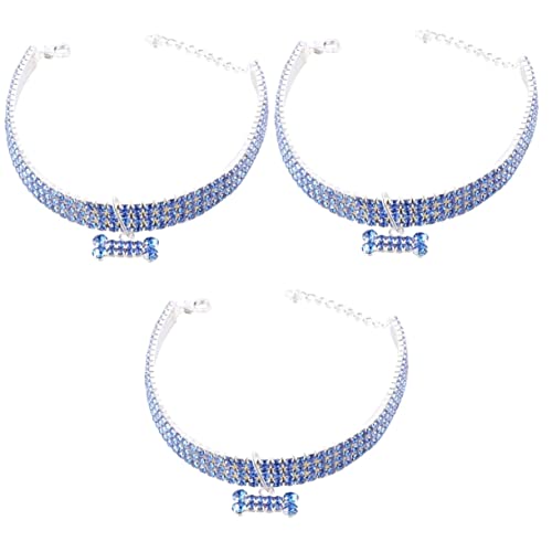 Mipcase 3 Stück Hundehalsband in Luxusform Verstellbar Strass Haustier-Halskette Schnalle Kette Kristall Haustierbedarf Für Hundespaziergänge Mipcase 3 Stück Hundehalsband in Luxusform Verstellbar Strass Haustier-Halskette Schnalle Kette Kristall Haustierbedarf Für Hundespaziergänge von Mipcase