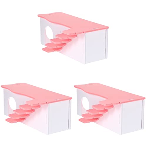 Mipcase 3 Stücke Nest Kletterstufen Plattform Bett Labyrinth Spielzeug Guinea Versteck Hütte Versteck Lebensraum Chinchillas Rosa Igel Kleintier Schichten Kunststoff Spielplatz Leiter mit von Mipcase