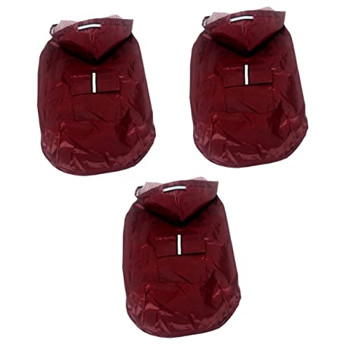 Mipcase 3 Stücke Vierbeinigen Regenmantel Für Hunde Haustier Regenmantel Kapuze Rot 3XL Outdoor Stoff Reflektierende Streifen von Mipcase