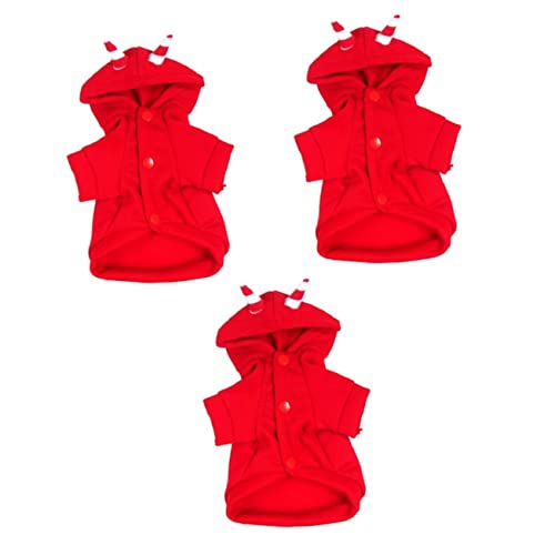 Mipcase 3 Stück Halloween-Sonder-Kapuzenpullover Für Hunde Baumwolle Haustiermantel Muster Bequem Und Stilvoll Größe L von Mipcase