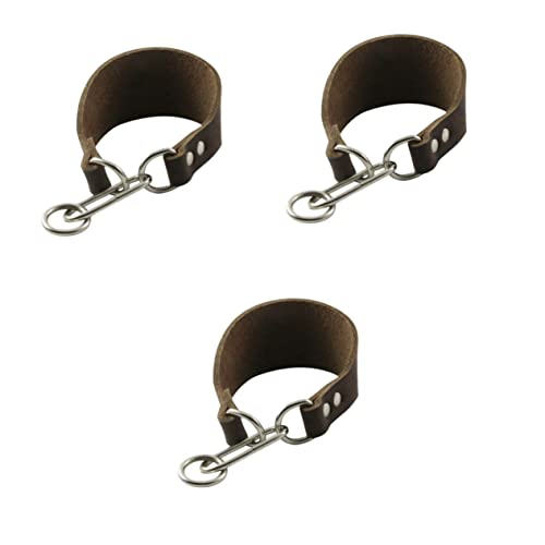 Mipcase 3 Stücke Leder Haustier Kragen Breite Rindsleder Hundehalsband Mode Dünne Hals Schnalle Haustier Liefert Weichen Robusten Kaffee von Mipcase