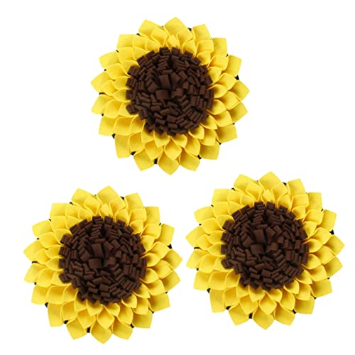 Mipcase 3 Stücke Hund Matte Pet Welpen Langsam Matte Kreative Sonnenblumen Design Für Pet Fütterung von Mipcase