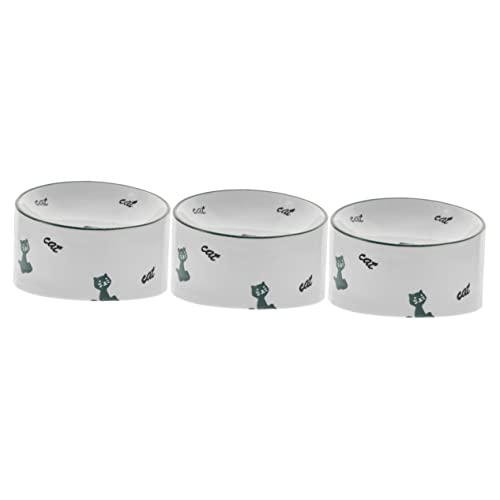 Mipcase 3-Teiliges Geschirr Zum Schutz Kleiner Haustiere Keramik Für Hundekätzchen Wassernapf Kompakte Haustierversorgung Hundeteller Geneigte Körbchen Fütterung von Mipcase