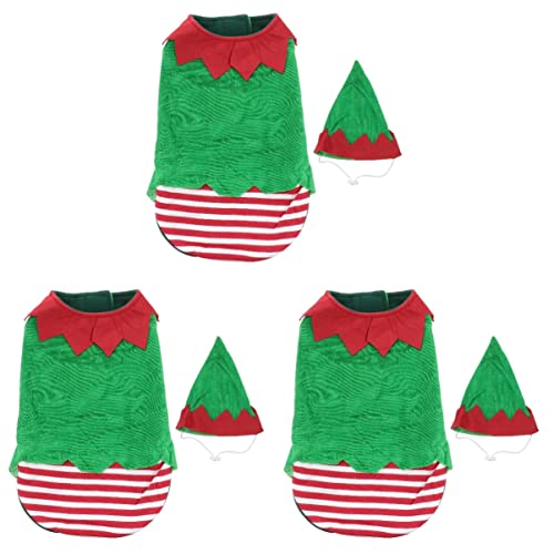 Mipcase 3st Cosplay-Kleidung Für Hunde Pullover Für Weihnachtshunde Weihnachtlicher Hundepyjama Hund Weihnachtsbaum Hunde Weihnachtskostüme Beutel-Hoodie Hund Katze Weihnachtstuch Ältere von Mipcase