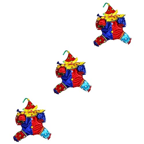 Mipcase 3-teiliges Weihnachtsoutfit Für Hunde Haustierbedarf Clown-förmiges Kleidungsstück Hunde-Kapuzenpullover Warm Bequem Größe XXL Für Feiertagsveranstaltungen von Mipcase