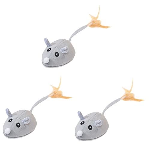 Mipcase 3st Maus Katzenspielzeug Motorisiertes Katzenspielzeug Mäuse-katzenspielzeug Tragbare Maus Tragbares Katzenspielzeug Simulations-mäuse-Modell Hauskatze Aufladen Lithium Batterie von Mipcase