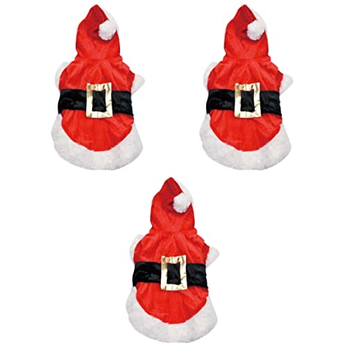 Mipcase 3 Stücke Hund Weihnachten Pullover Haustier Weihnachten Kleidung Santa Hund Weste Weihnachten Hoodie Warme Outfit von Mipcase