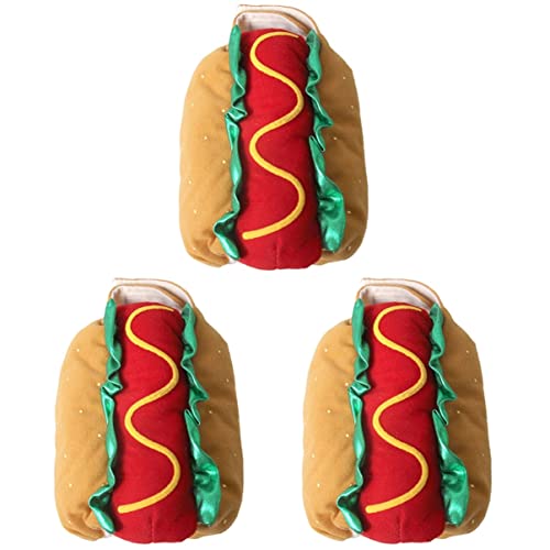Mipcase 3-teiliges Lustiges Hot-Dog-kostüm Für Hunde Halloween Hundebekleidung Haustier Hund Katze Kleidung Größe XXS von Mipcase