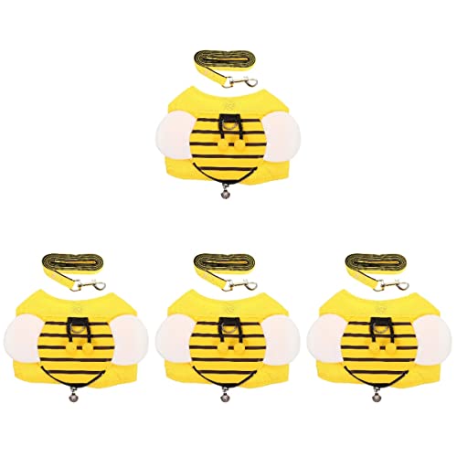 Mipcase 4 Sets Süßes Lauf-Sommer-Accessoire Atmungsaktiv Gelb Verstellbar Zubehör Für Tiere Waschbar L-Geschirr Kostüm Leine: Strand Von Outdoor-Kleidung Seil Welpengürtel Weich von Mipcase