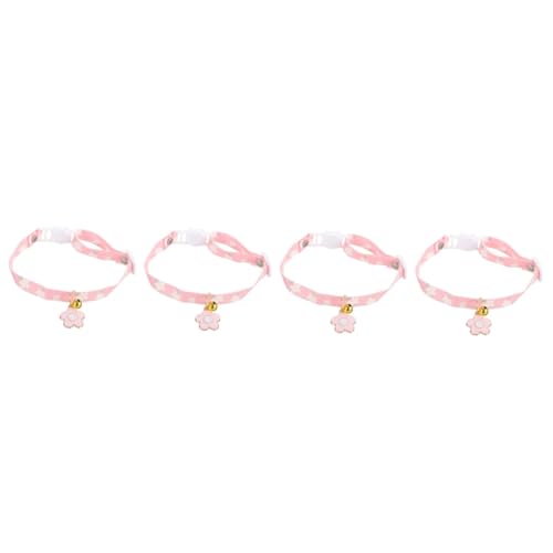 Mipcase 4-teiliges Haustierhalsband Mit Glöckchen Süßer Blumenanhänger Verstellbar Für Katzen Und Hunde Weiches Material Modischer Stil Mipcase 4-teiliges Haustierhalsband Mit Glöckchen Süßer Blumenanhänger Verstellbar Für Katzen Und Hunde Weiches Material Modischer Stil von Mipcase