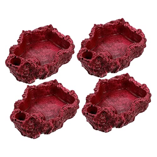 Mipcase 2sets Reptile Wasser Schüssel Terrarium Feeder Harz Material Schildkröte Schüssel Nicht-sicher Für Reptilien 2 Stücke * 2 von Mipcase