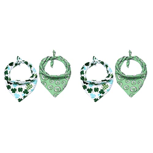 Mipcase 4 Stück St. Patricks Day Haustierkostüm St Patty Haustierbandana Shamrocks Haustierhalsband St. Patricks Day Hundehalsband St. Patricks Day Hundehalstuch Kleidung Dreieck Zubehör von Mipcase
