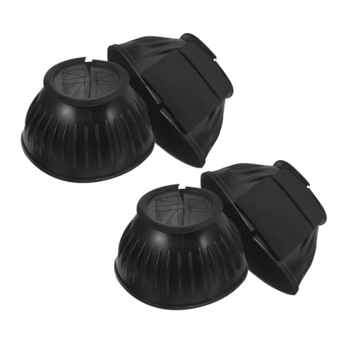 Mipcase 4 Stück Schutzhülle Für Pferdestiefel Bequeme Sehnenschoner Verschleißfeste Sehnenschoner Schützende Pferdestiefel Tragbare Beinstütze Für Pferde Outdoor-sehnenstiefel Black Gummi von Mipcase