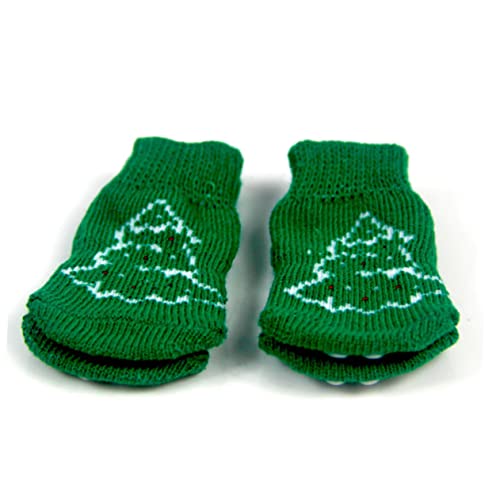 Mipcase Weihnachtssocken-Set Für Haustiere 4-teilig Große Socken Für Katzen Modischer Weihnachtsdruck Schützt Die Füße des Haustiers von Mipcase