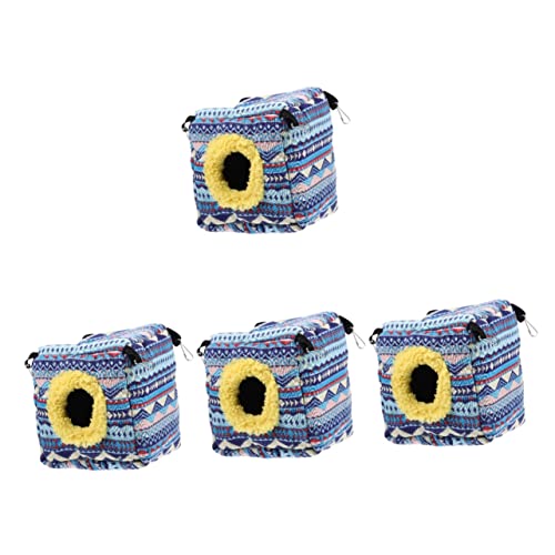 Mipcase 4 Stücke Warme Nest Für Hamster Eichhörnchen Käfig Bett Meerschweinchen Versteck Spielzeug Segelflugzeug Hängematte Komfortable Nest von Mipcase