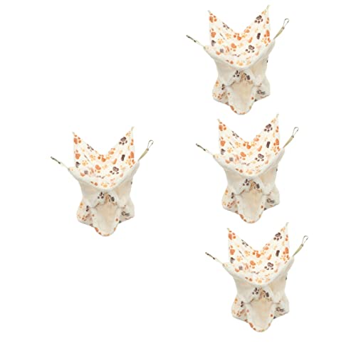 Mipcase 4 Stück Hamster Hängematte Hamsterversteck Flauschige Wellensittiche Versteck Für Nymphensittiche Hamsterschlafbett Kleintier-hängetunnel Chinchilla Igel Arktischer Samt von Mipcase