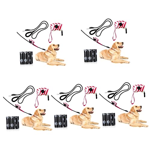 Mipcase 5 Sätze Haustier-Hunde-Kit Strapazierfähige Abschleppgurt-Taschen Für Hunde Für Große Hunderassen Hunde-Fahrradleine Hundelaufgeschirr Hundeleine von Mipcase