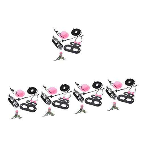 Mipcase 5 Sets Drachenleinen-Set Für Reptilien Eidechsen Laufleine Fliege Hut-Set Outdoor-Haustier- Komplettes Reptilien-leinen-Set von Mipcase