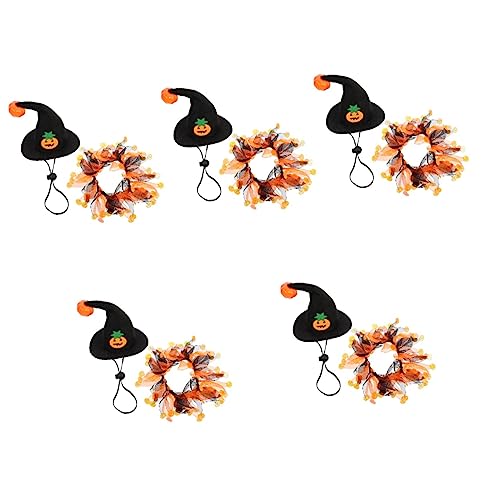 Mipcase 5 Sets Halloween Katze Headwear Haustier Hut Kostüme Dekorative Schal Spaß Party Prop von Mipcase
