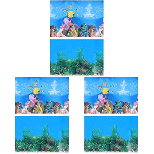 Mipcase 6 Stück Fisch Hintergrund D Unterwasser Deko Tapete Dekoration Dekor Doppeltank Hintergrund Aufkleber Bilder Aquarium Xcm Papierseitige Aufkleber Aufkleber Selbstklebend von Mipcase