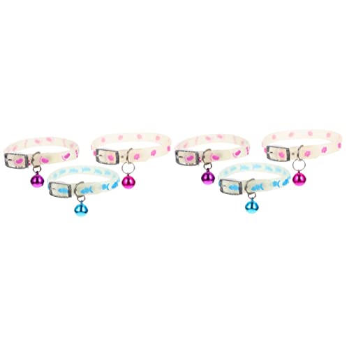 Mipcase 2 Sets Fluoreszierendes Hundehalsband Für Bei Nacht Halsband Für Welpen – Verloren Verstellbar Bequem Hautfreundlich Atmungsaktiv Festlicher Stil 4 Größen 3 Stück X 2 von Mipcase
