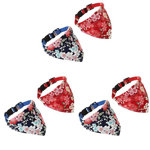 Mipcase 3 Sets Haustierzubehör Hundehalsband Dreieckstuch Verstellbares Bandana-Halsband Blumenmuster Bequemes Material Größe Xs 2 Stück * 3 von Mipcase