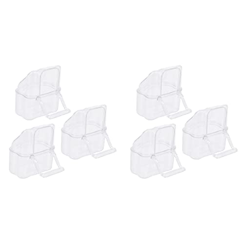 Mipcase Food Container 6 Vogel- Schalenschüssel Anti-No-Container-Futter zum Aufhängen Automatischer Kanarienvogel-Futterspender Universal-Vogelfutterspender Transparenter -Acrylsockel Anzuchtschale von Mipcase