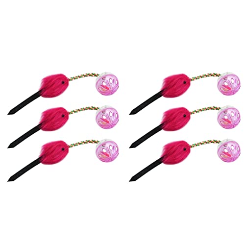 Mipcase 6 STK Katzenspielzeugball Katzenglockenspielzeug Bälle Mit Plüschschwanz Kätzchenspielzeug Crinkle-Spielzeug Für Katzen Kauspielzeug Für Katzen Filz Bommel Kätzchen Katze von Mipcase